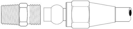 Fitting di frenu à l'aria DOT (tube di rame)