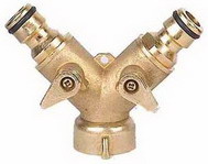 European Garden Hose Y Connector With Shut Off