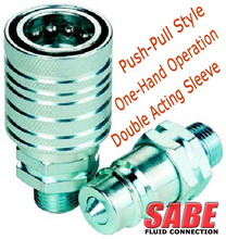 Push-Pull Style, Double Acting Sleeve One-Hand Operation Couplings