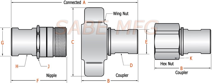 Parker 6100, Breco 6100, Snap-Tite 78 serija, Eaton Aeroquip FD51(5100), Hansen 96 serija, Dixon W serija, Stucchi W serija, Safeway S51, Tomco A5100, Faster FB serija